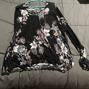 Floral Black Women's Top
